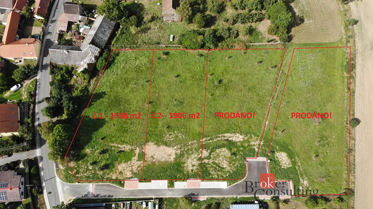 Prodej stavebního pozemku 1938 m²